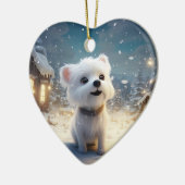 マルチーズユニーククリスマス、愛犬家への贈り物 セラミックオーナメント (左)