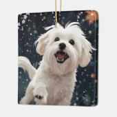 マルチーズユニーククリスマス、愛犬家への贈り物 セラミックオーナメント (左)