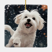 マルチーズユニーククリスマス、愛犬家への贈り物 セラミックオーナメント (裏面)