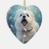 マルチーズユニーククリスマス、愛犬家への贈り物 セラミックオーナメント (右)