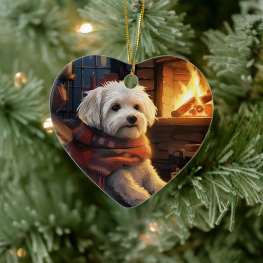 マルチーズユニーククリスマス、愛犬家への贈り物 セラミックオーナメント (ツリー)