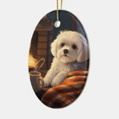 マルチーズユニーククリスマス、愛犬家への贈り物 セラミックオーナメント (左)