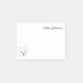 マルチーズラバーシンプルブラック&ホワイトパーソナライズされた ポストイット (正面)