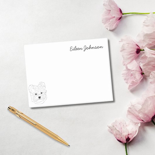 マルチーズラバーシンプルブラック&ホワイトパーソナライズされた ポストイット