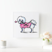 マルチーズリルプリンセス スクエア壁時計 (ホーム)