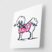 マルチーズリルプリンセス スクエア壁時計 (傾斜)