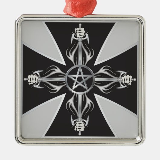 マルチーズ十字 メタルオーナメント (正面)