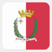 マルチーズ国旗とコート・オブ・アームズ、マルタ国旗 スクエアシール (正面)