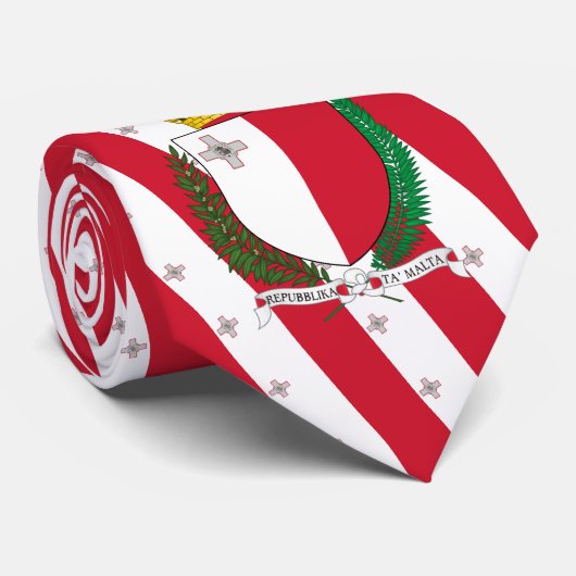 マルチーズ国旗とコート・オブ・アームズ、マルタ国旗 ネクタイ (ロール)