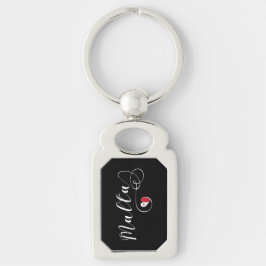 マルチーズ国旗ハート、マルタ キーホルダー