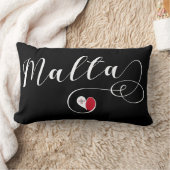 マルチーズ国旗ハート、マルタ ランバークッション (ブランケット)