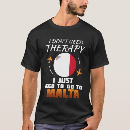 マルチーズ国旗Iマルタバケーション Tシャツ (正面)
