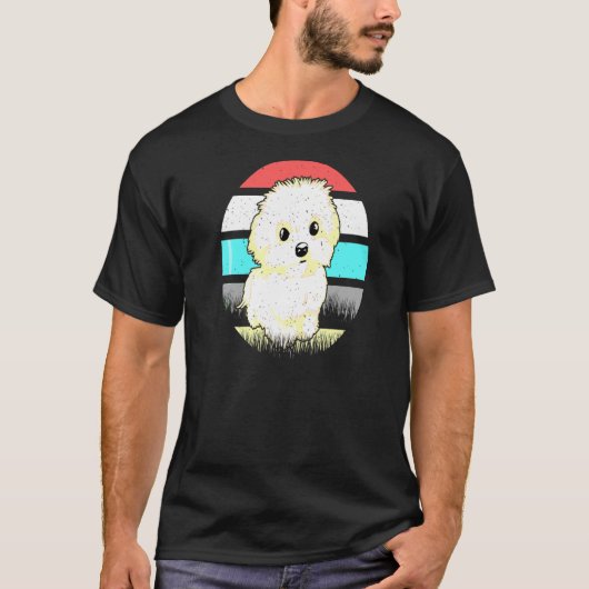 マルチーズ子犬は犬の手を育てる Tシャツ (正面)