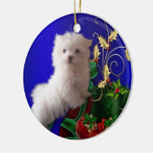 マルチーズ子犬オーナメント セラミックオーナメント (左)