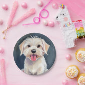 マルチーズ子犬絵を描の ペーパープレート (パーティー)
