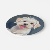 マルチーズ子犬絵を描の ペーパープレート (アングル)