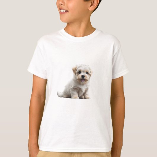 マルチーズ子犬 Tシャツ (正面)