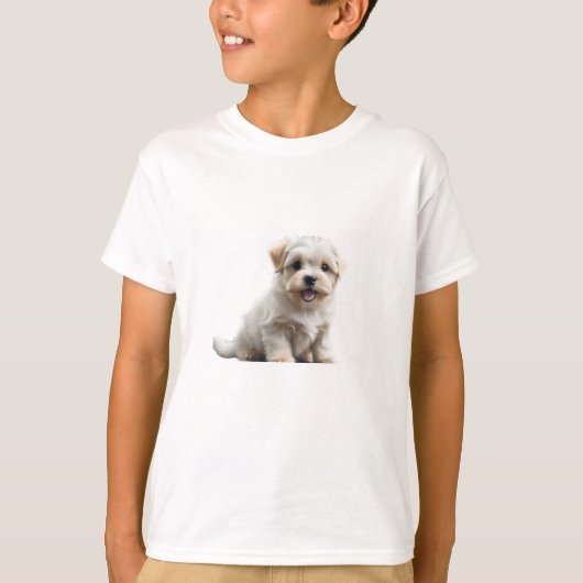 マルチーズ子犬 Tシャツ (正面)