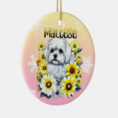 マルチーズ水カラーAiアートfor犬のオーナーThermal T セラミックオーナメント (右)