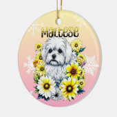 マルチーズ水カラーAiアートfor犬のオーナーThermal T セラミックオーナメント (左)