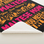 マルチーズ熱狂するママ シェルパブランケット (3/4)