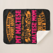 マルチーズ熱狂するママ シェルパブランケット (正面(横))