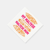 マルチーズ熱狂するママ スタンダードカクテルナプキン (角)