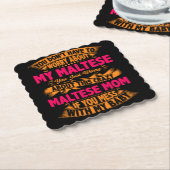 マルチーズ熱狂するママ ペーパーコースター (アングル)