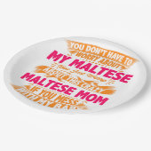 マルチーズ熱狂するママ ペーパープレート (アングル)