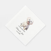 マルチーズ犬が最初に彼女を愛し結婚た スタンダードランチョンナプキン (角)