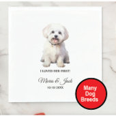 マルチーズ犬が最初に彼女を愛し結婚た スタンダードランチョンナプキン