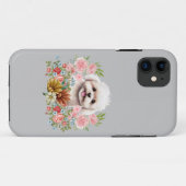 マルチーズ犬と花、かわいいマルチーズ子犬 Case-Mate iPhoneケース (裏面(横))