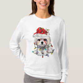 マルチーズ犬のクリスマス、マルチーズ犬のXmas Tシャツ