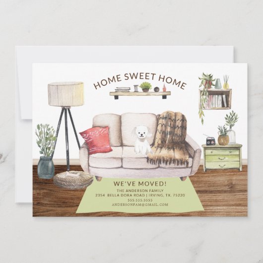 マルチーズ犬の動きの発表 招待状 (正面)