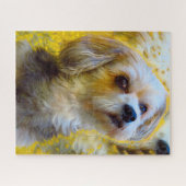 マルチーズ犬の品種。 ジグソーパズル (横)