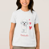 マルチーズ犬の玩具品種 トライブレンドTシャツ (正面)