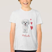 マルチーズ犬の玩具品種 トライブレンドTシャツ (正面)
