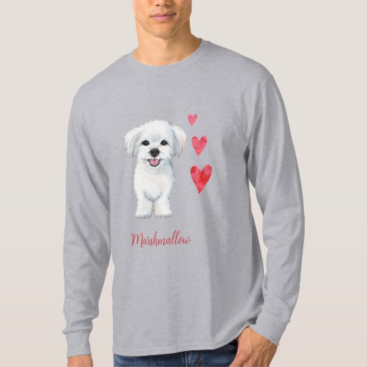 マルチーズ犬の玩具品種 Tシャツ (正面)