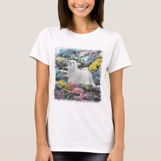 マルチーズ犬アート Tシャツ (正面)
