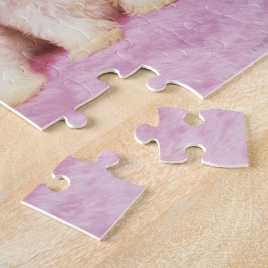 マルチーズ犬;は小さな種類の白い犬である ジグソーパズル (側面)