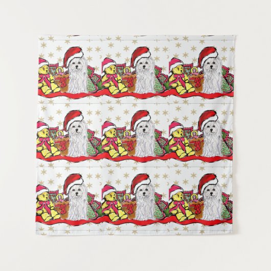 マルチーズ犬 タペストリー (正面)