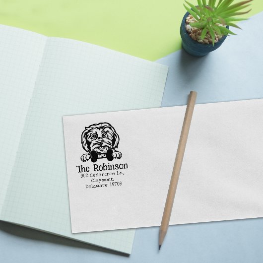 マルチーズ犬、差出人住所、 ラバースタンプ