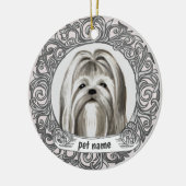 マルチーズ犬 愛のメモリー オルナメント セラミックオーナメント (左)