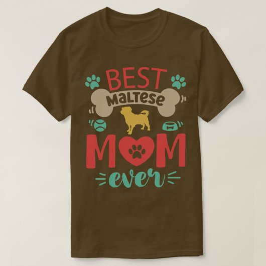 マルチーズ犬 Tシャツ (デザイン正面)