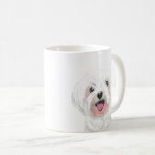マルチーズ白犬かわいいマグカップ コーヒーマグカップ (正面右)