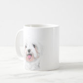マルチーズ白犬かわいいマグカップ コーヒーマグカップ (正面左)