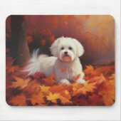 マルチーズ紅葉秋インスパイア マウスパッド (正面)