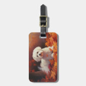 マルチーズ紅葉秋インスパイア ラゲッジタグ (正面縦)