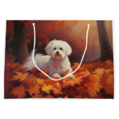 マルチーズ紅葉秋インスパイア ラージペーパーバッグ (正面)