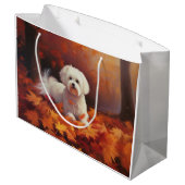 マルチーズ紅葉秋インスパイア ラージペーパーバッグ (裏面アングル)